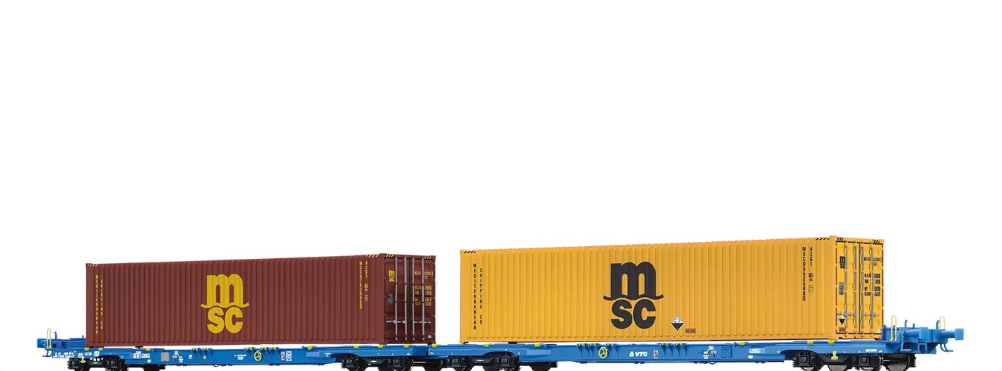 48108 - Containerwagen Sffggmrrss§197§ VTG, beladen mit 40 ft-Containern "MSC"