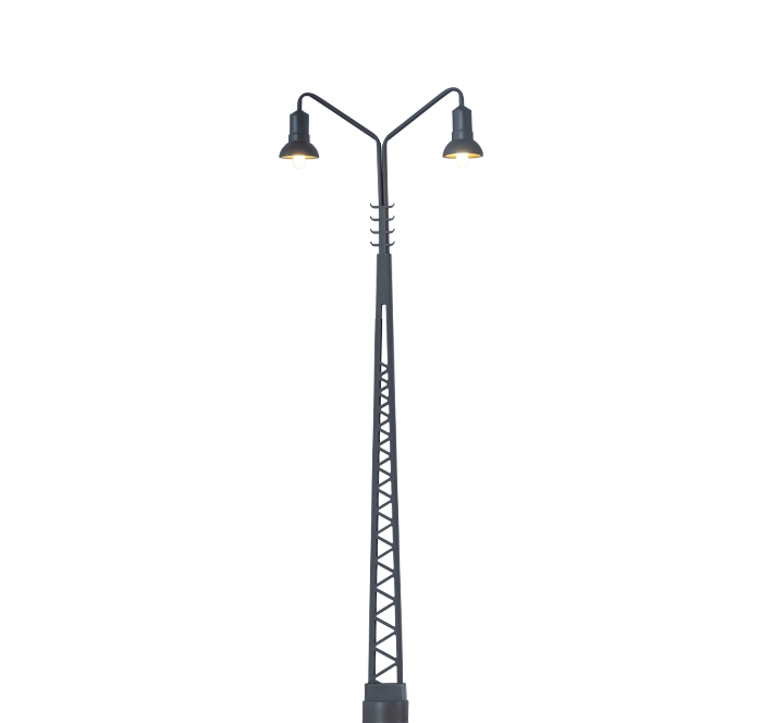 84019 - Gittermastleuchte, 2-fach, Stecksockel mit LED
