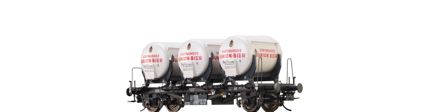 37168 - Behältertragwagen BTs 30 "Dortmunder Union Bier" der DB