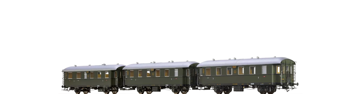 45500 - Einheits-Nebenbahnwagen Ci-33 und BCi-34 DRG, 3er-Set