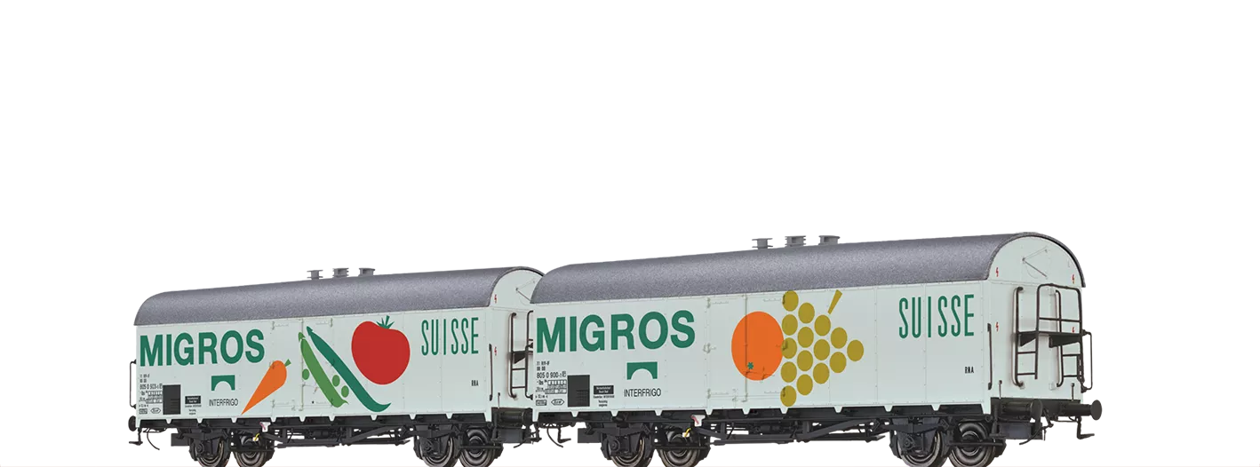 47611 - Kühlwagen Ibs§394§ "INTERFRIGO - MIGROS" DB, 2er-Set