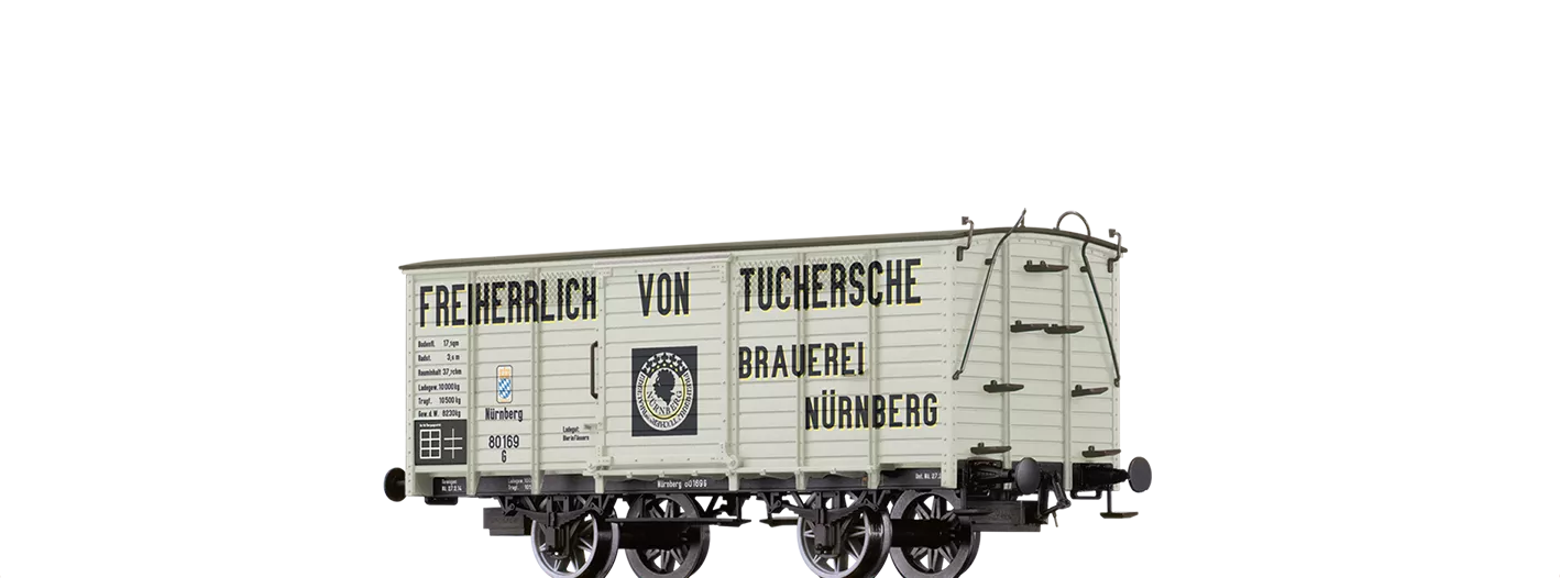 48034 - Gedeckter Güterwagen G "Freiherrlich von Tuchersche Brauerei Nürnberg" K.Bay.Sts.B.