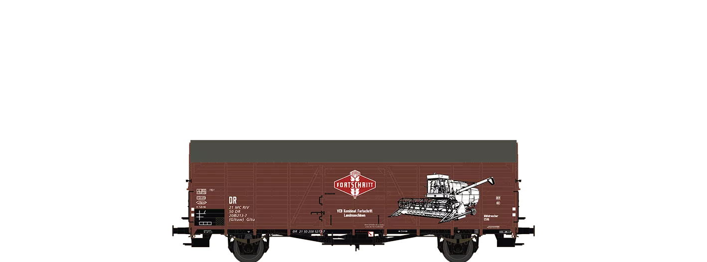 48745 - Gedeckter Güterwagen Gltuw "Fortschritt" DR