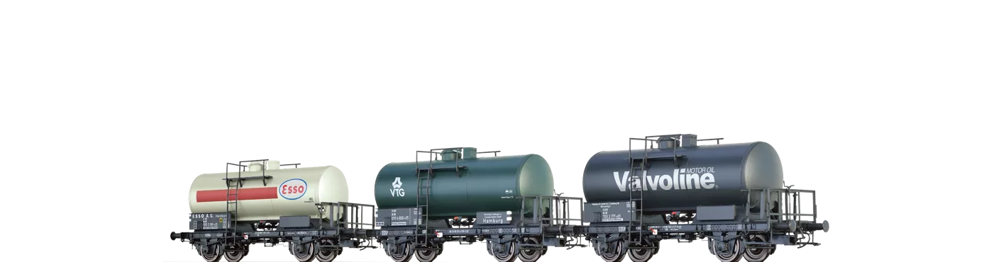 48851 - Kesselwagen 2-achsig "Valvoline", "VTG" und "ESSO" DB, 3er-Set