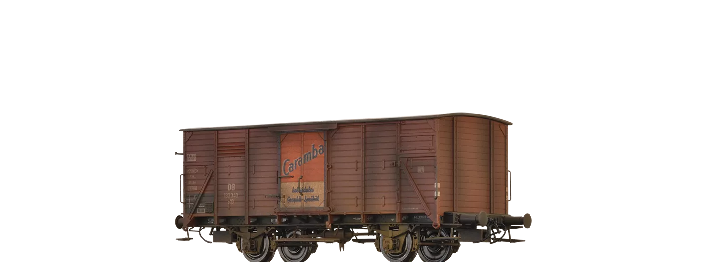 49859 - Gedeckter Güterwagen G10 "Caramba Öl" DB, patiniert