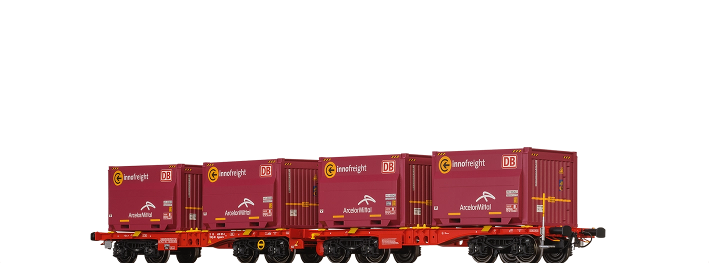 50663 - Drehgestellflachwagen Sggmmrrs "ArcelorMittal" DB AG