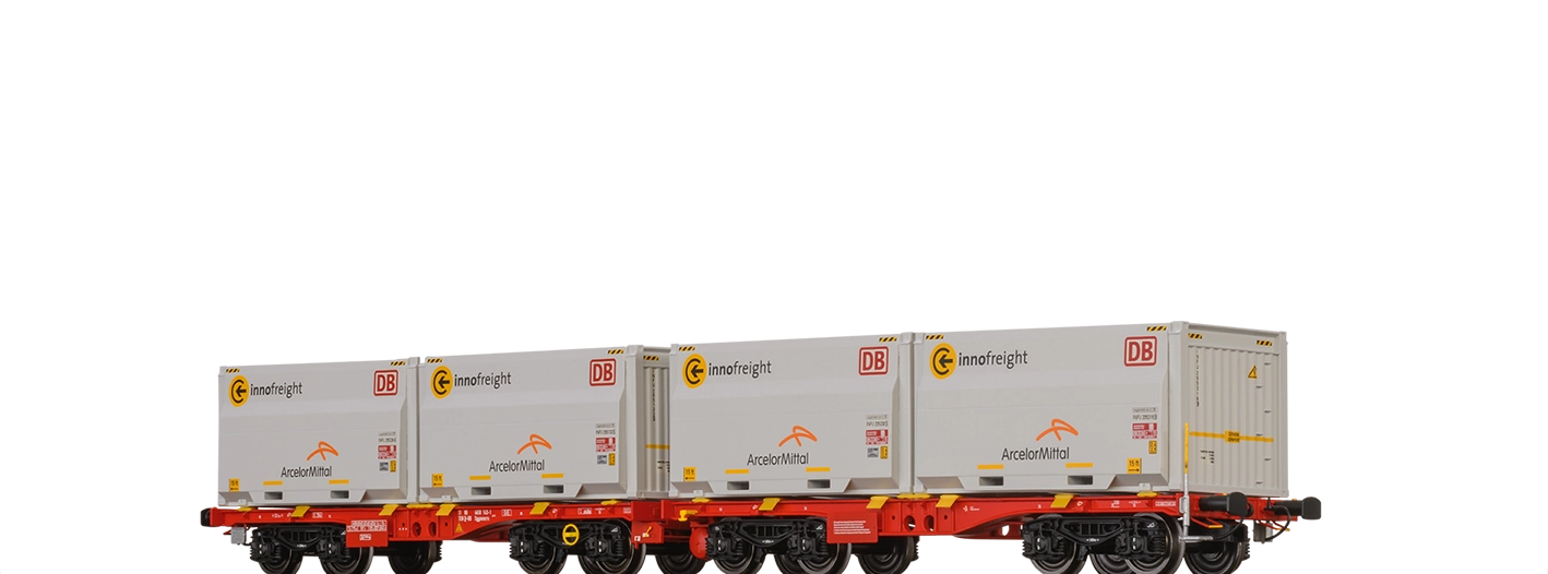 50664 - Drehgestellflachwagen Sggmmrrs "ArcelorMittal" DB AG