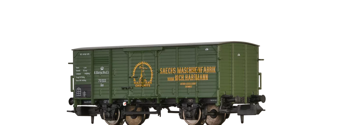 67465 - Gedeckter Güterwagen Gm "Sächsische Maschinenfabrik vorm. Hartmann" der K.S.St.E.B.,