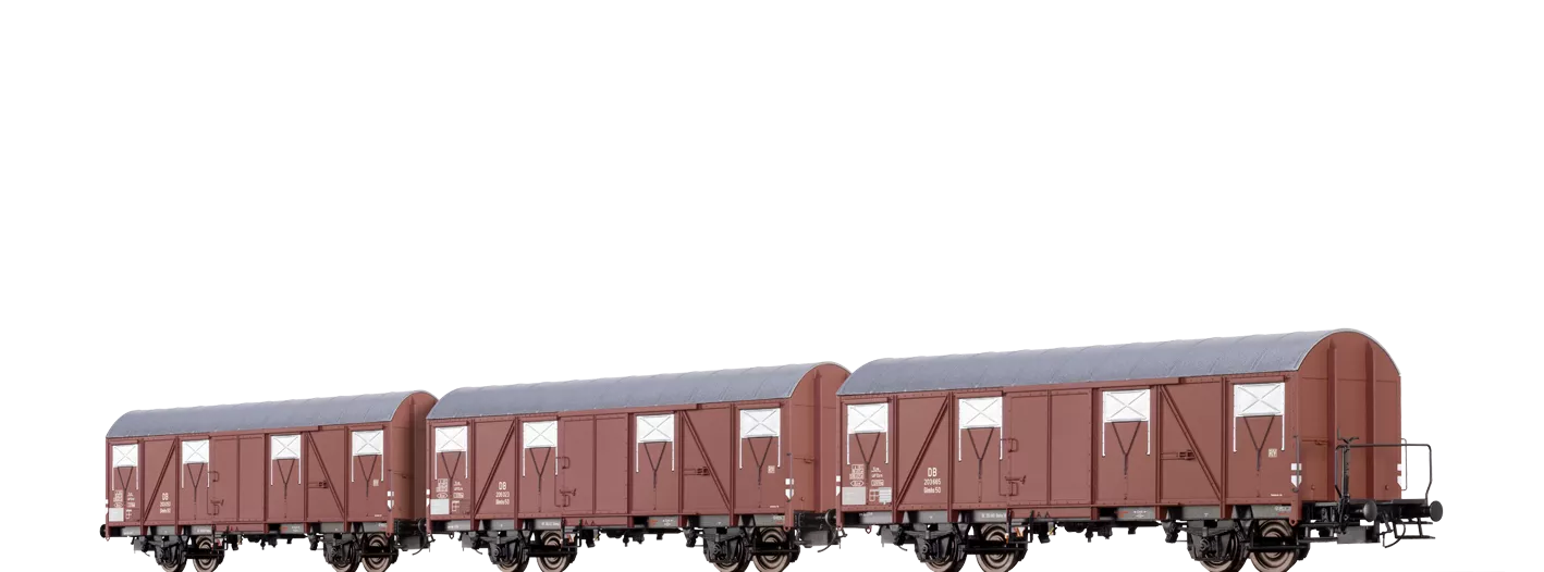 67803 - Gedeckter Güterwagen Glmhs 50 der DB, 3er-Set