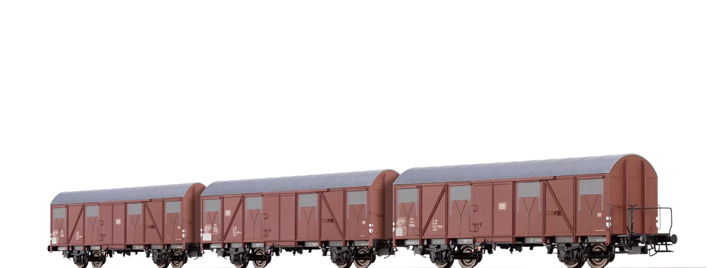 67805 - Gedeckter Güterwagen Gbs 245 der DB, 3er-Set