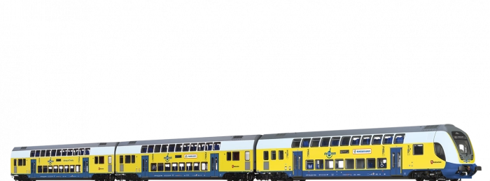 44570 - Doppelstock-Wagenset Metronom, 3er-Set (RE 3 Hamburg Hbf)