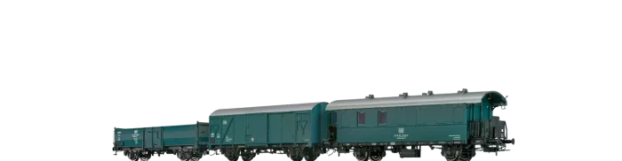 45982 - Bauzugwagen Gms54, Omm52 und Einheits-Nebenbahnw. DB, 3er-Set