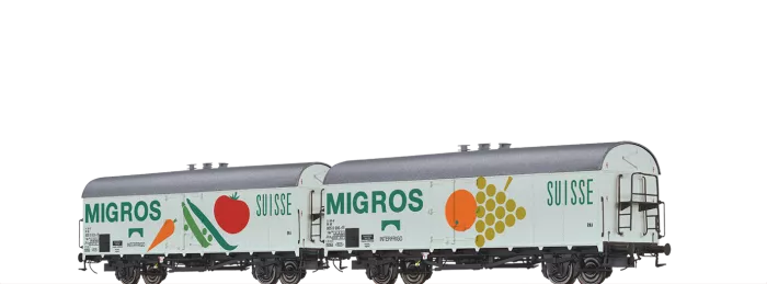 47611 - Kühlwagen Ibs§394§ "INTERFRIGO - MIGROS" DB, 2er-Set