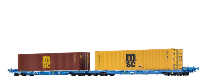 48108 - Containerwagen Sffggmrrss§197§ VTG, beladen mit 40 ft-Containern "MSC"