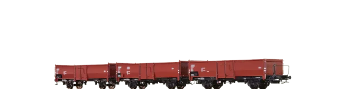 48601 - Offene Güterwagen E§037§ und Omm52 DB, 3er-Set