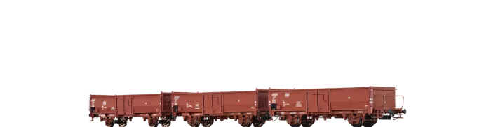 48615 - Offene Güterwagen Eo§017§ DB, Rübenwagen, 3er-Set