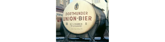 49104 - Behältertragwagen BTmms 58 DB, mit Ddikr 621 "Dortmunder Union Bier"