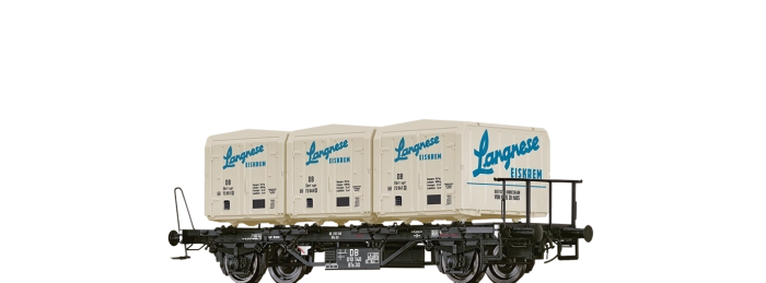 50918 - Behältertragwagen BTs30 DB, mit Ekrt§212§ "Langnese Eiskrem"