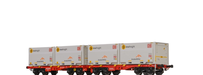 51137 - Drehgestellflachwagen Sggmmrrs "ArcelorMittal" DB AG
