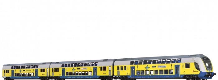 64545 - Doppelstock-Wagenset Metronom, 3er-Set (RE 3 Hamburg Hbf)