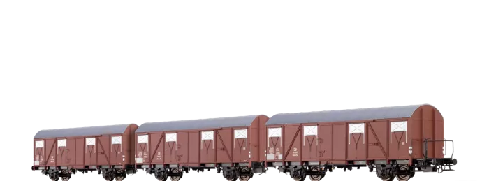 67803 - Gedeckter Güterwagen Glmhs 50 der DB, 3er-Set