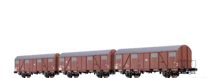 67805 - Gedeckter Güterwagen Gbs 245 der DB, 3er-Set