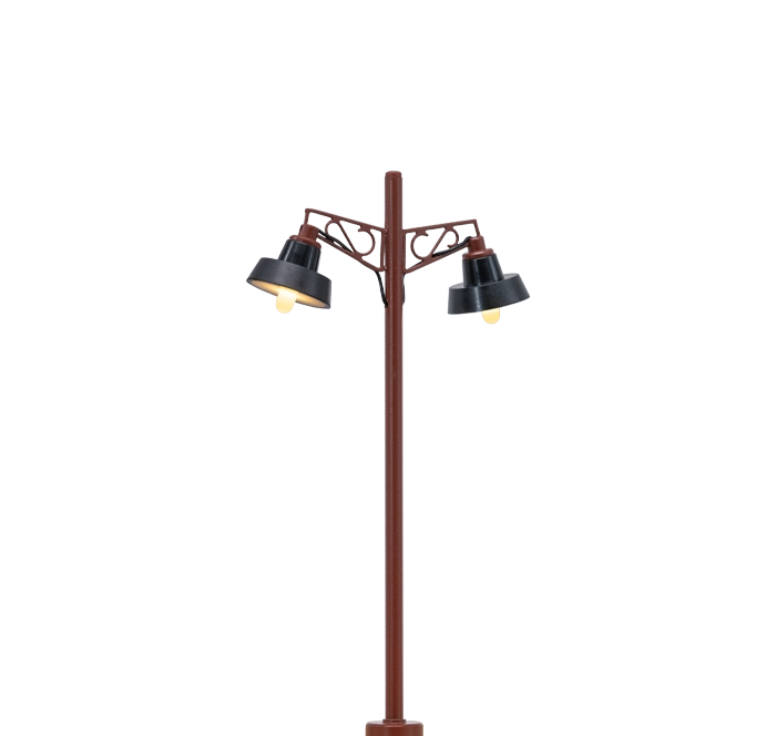 84147 - Holzmastleuchte, 2-fach, Stecksockel mit LED